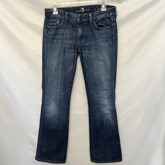 7 for all Mankind "A" Pocket Low Rise Jeans Size 28 Medium Wash Denim Wide Leg - Picture 13 of 13